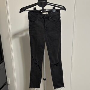 Madewell Black Distressed Skinny Jeans